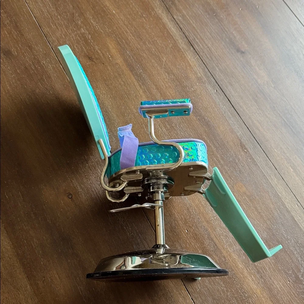American Girl Doll Blue Metallic Hair Salon Chair for 18-inch dolls
